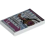 Tile 2 x 3 with 'QUIBBLER' Newspaper Print