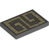 Tile 2 x 3 with Tan Aztec Tile print