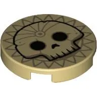 Tile Round 2 x 2 with Skull, Sun print