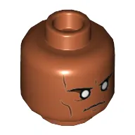 Minifig Head The Watcher, White Eyes, Cheek Lines, Serious Print