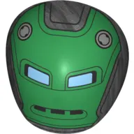 Large Figure Shoulder Cover, Armor, Round, Smooth with Green Robot / Hydra Stomper print