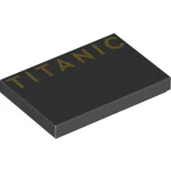 Tile 2 x 3 with Yellow 'TITANIC' print