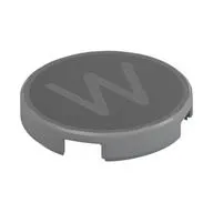 Tile Round 2 x 2 with Bottom Stud Holder with 'W' on Black Background Print