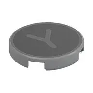 Tile Round 2 x 2 with Bottom Stud Holder with 'Y' on Black Background Print