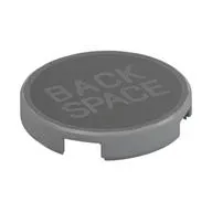 Tile Round 2 x 2 with Bottom Stud Holder with 'BACK SPACE' on Black Background Print