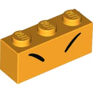 Brick 1 x 3 with 2 Black Lines/Eyebrows print