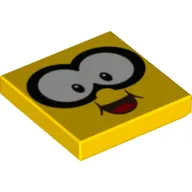 Tile 2 x 2 with Face, Large White Eyes print