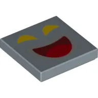 Tile 2 x 2 with Yellow Eyes, Open Red Mouth, Laughing print
