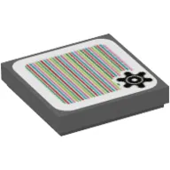 Tile 2 x 2 with Gear and Barcode Print (Sticker)