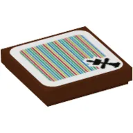 Tile 2 x 2 with Ship Mast, Crows Nest and Barcode Print (Sticker)