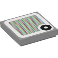 Tile 2 x 2 with Bolt Nut and Barcode Print (Sticker)