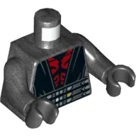 Torso Robe, Black Trim, Large Belt, Red Chest Print, Pearl Titanium Arms, Black Hands