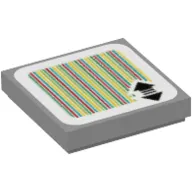 Tile 2 x 2 with Up / Down Arrow and Barcode Print (Sticker)