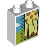 Duplo Brick 1 x 2 x 2 with Bottom Tube with Giraffe Body Height Chart Print