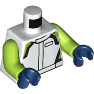 Torso Racing Jacket, Lime and Dark Blue Trim Print, Lime Arms, Dark Blue Hands