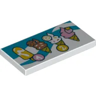 Tile 2 x 4 with Ice Cream, Popsicles on Dark Azure Background print