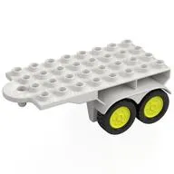 Duplo Trailer Flatbed 4 x 8 with Hook and 4 Vibrant Yellow Wheels