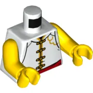 Torso Tunic with Yellow Trim, Red Sash Belt / Monkie Head Print, Yellow Arms and Hands