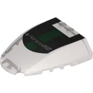 Windscreen 6 x 4 x 1 Curved With Black/Dark Green Stripes & Silver 'Valkyrie' Print