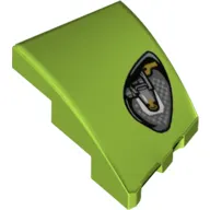 Brick Wedged, Curved 3 x 2 with Stud Notch Left with Black Headlight print
