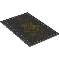 Plate Special 10 x 16 with Studs on Edges and Bar Handles on 1 Side with Gold Hogwarts Crest print