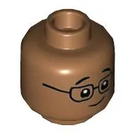 Minifig Head, Eyebrows, Glasses / Tongue Sticking Out Print