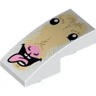 Brick Curved Inverted 2 x 1 with Goat Face, Sticking Out Tongue print