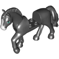 Animal, Horse with Raised Leg, Moveable Head, Roached Mane, White Nose, Bright Blue Eyes print