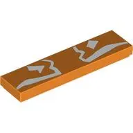 Tile 1 x 4 with White Markings print