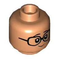 Minifig Head, Eyebrows, Glasses / Smile Print