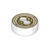 Tile Round 1 x 1 with Gold Time Turner Hourglass Print