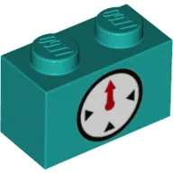 Brick 1 x 2 with Clock Timer on Two Sides Print