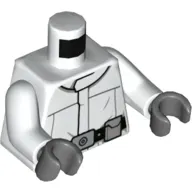 Torso Imperial Crew Uniform with Black Belt with Buckle and Pouch Print, White Arms, Dark Bluish Gray Hands