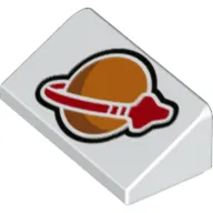 Brick Sloped 30° 1 x 2 x 2/3 with Classic Space Logo Print