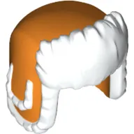 Hat Ushanka with Orange Print