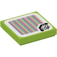 Tile 2 x 2 with Bowser Jr.'s Clown Car and Barcode Print (Sticker)