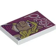 Tile 2 x 3 with 'MISS PIGGY', Pig print