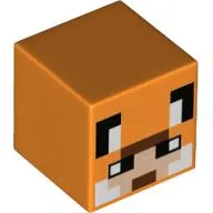 Minifig Head Special, Cube with Pixelated Fox Face Print