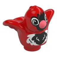 Duplo Animal Bird with Black and White Chest and Coral Beak Print