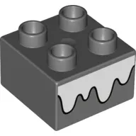 Duplo Brick 2 x 2 with Snow print