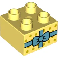 Duplo Brick 2 x 2 with Medium Blue Ribbon (Present) print