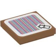 Tile 2 x 2 with Wood Plank with Starburst and Barcode Print (Sticker)