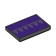 Tile 2 x 3 with Dark Purple Background and Buttons in Buttonholes Print