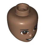 Minidoll Head Reddish Brown Eyes, Open Mouth Smile print
