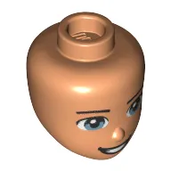 Minidoll Head, Bright Light Blue Eyes, Open Mouth Smile