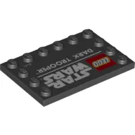Plate Special 4 x 6 with Studs on 3 Edges with 'STAR WARS DARK TROOPER' print