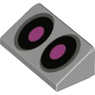 Brick Sloped 30° 1 x 2 x 2/3 with Black Eyes, Bright Pink Pupils print