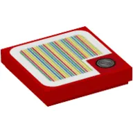 Tile 2 x 2 with Silver Coin, Square Border, and Barcode Print (Sticker)