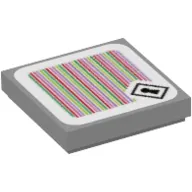Tile 2 x 2 with Keyhole and Barcode Print (Sticker)