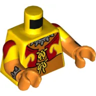 Torso, Dual Molded Arms, Jacket, Laces, Bright Light Orange Belly print, Yellow Sleeves Pattern, Bright Light Orange Arms and Hands